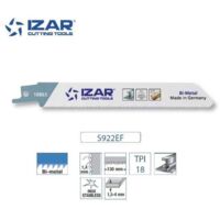 Lame scie sabre Bi-Métal (Pack de 5 PCS) pour Acier/Inox LG.150 mm 18 TPI - IZAR (S922EF)