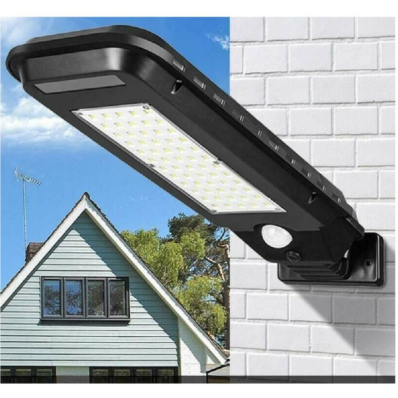 FARO LAMPIONE STRADALE PANNELLO SOLARE FOTOVOLTAICO SENSORE 4 LED COB Te B0537 83942648 - Foto 3