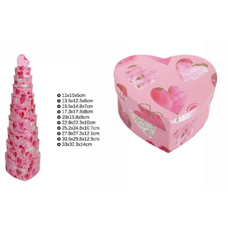GINLEBO Scatole Regalo A Forma Di Cuore Per San Valentino - Confezione Da 24 Pezzi, 12,4x11,9x3,8 Cm, Con Nastri - Per Bomboniere, Dolcetti, Feste Scolastiche - 2