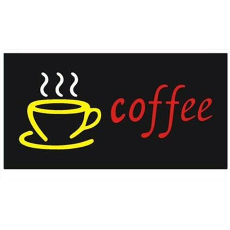 Insegna Luminosa Retrò FOREVER 'Fresh Brewed Coffee' 38,5x13,5 Cm | LED A Batteria O USB | Per Bar E Cucina