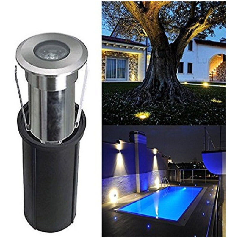 TrAdE Shop Traesio - Faretto Segnapasso Led 2w Luce Blu Ray Calpestabile Impermeabile Incasso Esterno Ip68 -