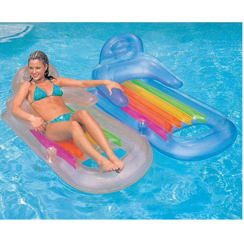 Materasso Gonfiabile Per Piscina – Amaca Acquatica Per Adulti E Bambini, Con Schienale Ergonomico, Fino A 113 Kg