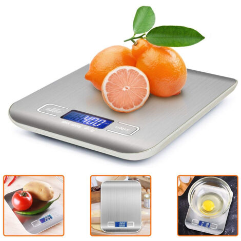 TRADE SHOP - Bilancia Elettronica Digitale Da Cucina Digitale In Acciaio Inossidabile Max 5kg -