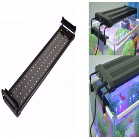 TRADE SHOP - Lampada Led 7w Luce Bianca Blu Lunare Plafoniera Estendibile 45-55 Cm Acquario -