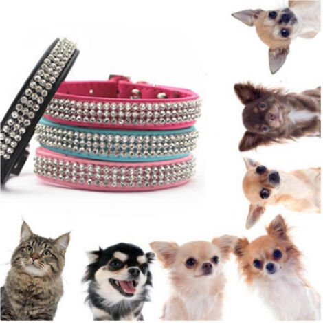 TRADE SHOP - Collare Con Strass Per Cani Cane Gatti Animali Pet Brillantini Colori Assortiti -