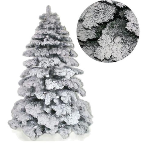 TRADE SHOP - Albero Di Natale 180cm Abete Snow Con Effetto Innevato Bianco Base A Croce - (1/2)