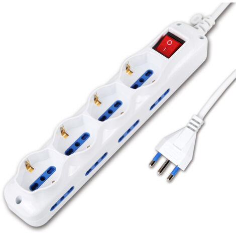 TRADE SHOP - Multipresa Ciabatta 12 Posti Ciabatta Prese Bipasso 220v 4 Shuko -