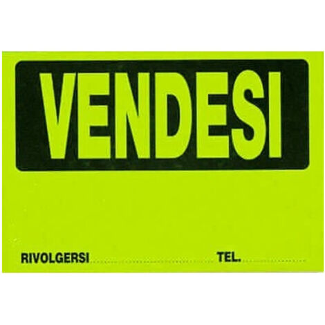 TRADE SHOP - Cartello Vendesi Plastificato Con Scritta 30 X 20 Cm Segnaletico -