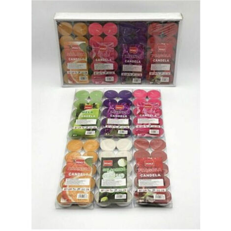 TrAdE Shop Traesio - Set 120 Candele In Cera Colorate Profumate In Varie Fragranze Tealight Lumini -