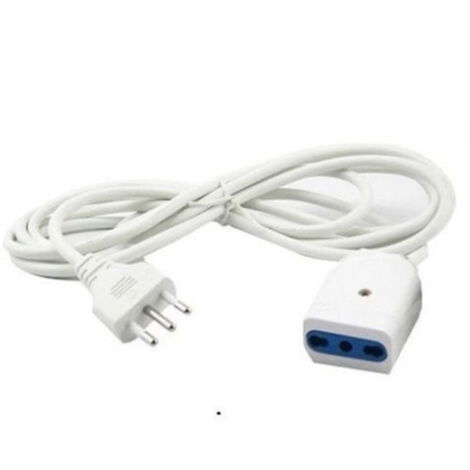 TRADE SHOP - Cavo Prolunga Corrente Elettrica Presa Domestica Casa Giardino Metraggio -    -5 mt Bianco   -