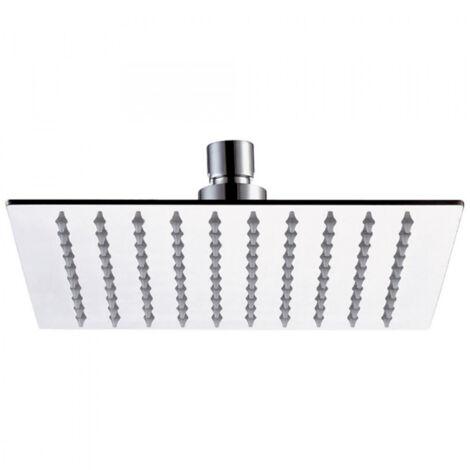 TRADE SHOP - Soffione Doccia In Acciaio Quadrato 4" 10cm Attacco Standard Snodato Orientabile -