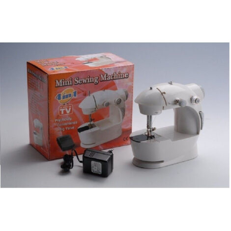 TRADE SHOP - Mini Macchina Per Cucire Da Cucito Portatile 4 In 1 Da Viaggio Con Pedale Ago -