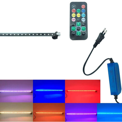 TRADE SHOP - Lampada Immersione Decorativa T4 Led Rgb Telecomando Acquari 50 Cm 3 W Ventose -