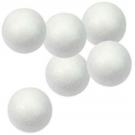 TRADE SHOP - Palla Sfera 30pz Polistirolo 2.5cm Bianca Pallina Decorazione Lavoretti Addobbi Natalizi -