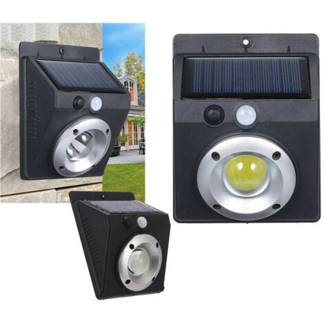 TRADE SHOP - Faretto Luce Led Cob Pannello Solare Ricaricabile Sensore Di Movimento Pir -