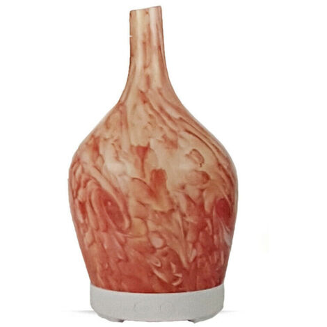 TRADE SHOP - Diffusore Oli Vetro Cromoterapia Aromaterapia Umidificatore Bianco Rosso 04 Led -