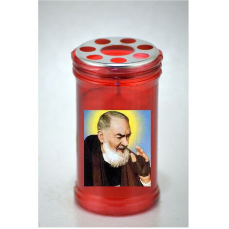 TRADE SHOP - 2 X Lumino Votivo Di Padre Pio San Pio Candela Di Cera Votiva Antivento -
