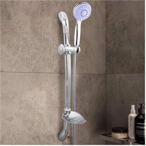 TrAdE Shop Traesio - Saliscendi Con Soffione Doccia 3 Funzioni Getti Asta 67 Cm Cromato Bagno Vasca - 2 (1/3)