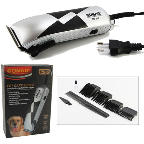 TRADE SHOP - Tosatore Per Cani Tosatrice Tosacane Cani Rasoio 4 Pettini Per Taglio Pelo 9w -