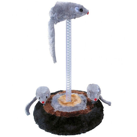 TRADE SHOP - Gioco Per Gatto Con 3 Topi 15 X 26 Cm Play Set Gatti Giochi Passatempo Animali - (1/2)