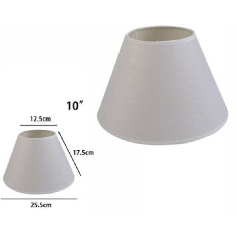 TRADE SHOP - Paralume Conico Cilindro Classico Ricambio Per Lampada E Applique In Tessuto Tnt - Bianco -10" -