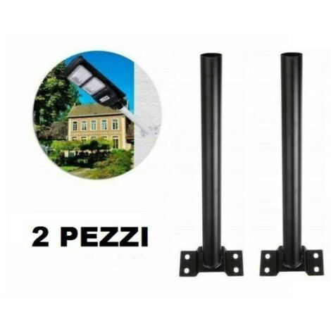 TRADE SHOP - 2 Staffe Palo Per Lampione Solare Stradale Supporto Metallo Staffa Muro Parete -