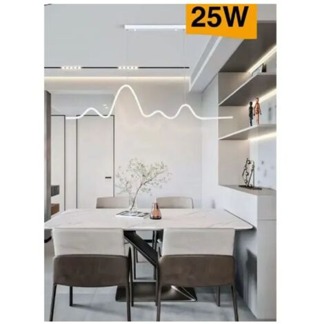 TRADE SHOP - Lampadario Sospensione Led Moderno Onda Sfalsata 25w Luce 6500k 3000k 4000k B73b - -Bianco Freddo -