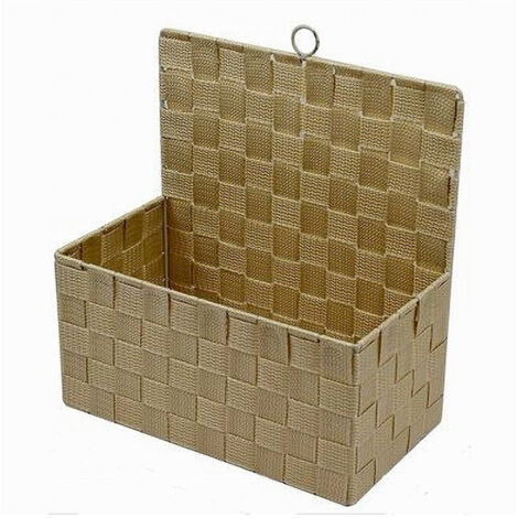 TRADE SHOP - Cestino Porta Oggetti Cesto In Tessuto Beige Organizer Multiuso Per Casa 79093 -