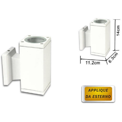 Applique Da Esterno Moderna Con Attacco GU10, In Alluminio E Vetro, IP65 – Bianca, Perfetta Per Giardino E Balcone