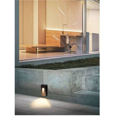 TRADE SHOP - Segnapasso Da Esterno Faretto 12 Watt Ip65 Nero Luce Calda Fredda Naturale Es62 - -Bianco Caldo -