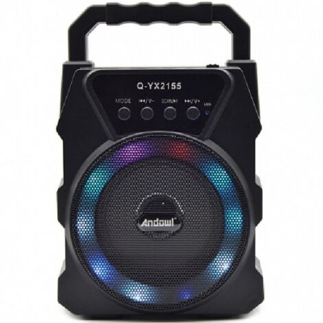 TRADE SHOP - Altoparlante Portatile Q-yx2155 15w Pmpo Bluetooth 5.0 Con Luci A Led Senza Fili -
