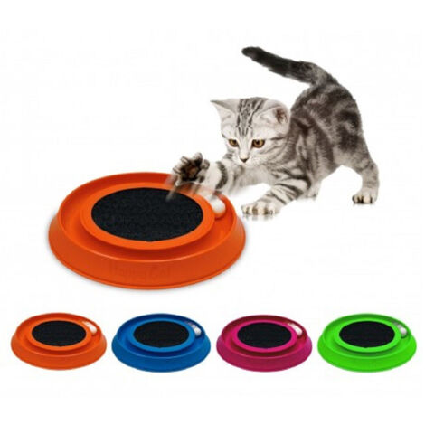 TRADE SHOP - Gioco Interattivo Con Tira Graffi Per Gatti Happy Cat Made In Italy ø 35 Cm - (1/5)
