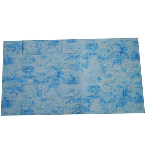 TRADE SHOP - Pannello 77x70cm Mattoni Azzurro Carta Parati Pvc Mattoncini 3d Adesiva Muro -