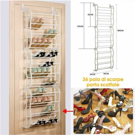 Porte-Chaussures Étagère Suspendue - Organisateur De Rangement 30 à 40 Paires, Blanc, Plastique