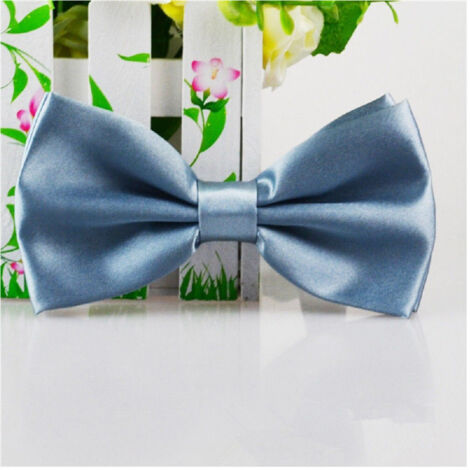 TRADE SHOP - Papillon Cravattino Bambino Seta Raso Bimbo Farfalla Per Cerimonie Vari Colori - Celeste