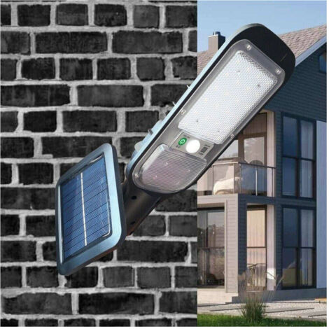 TRADE SHOP - Faro Lampione Stradale Pannello Solare Sensore Di Movimento 24 Led 120w Jx-516 -