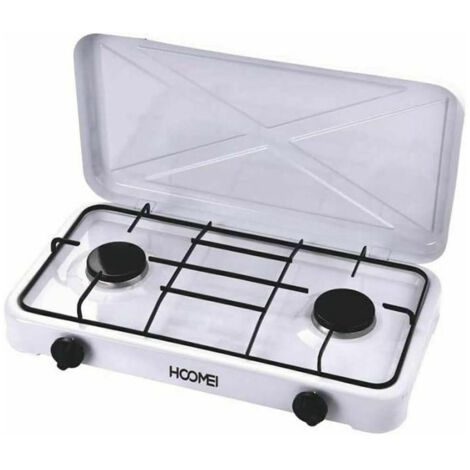 TRADE SHOP - Cucina A Gas Fornello Piano Cottura Doppio 2 Fuochi Per Uso Interno Ed Esterno -