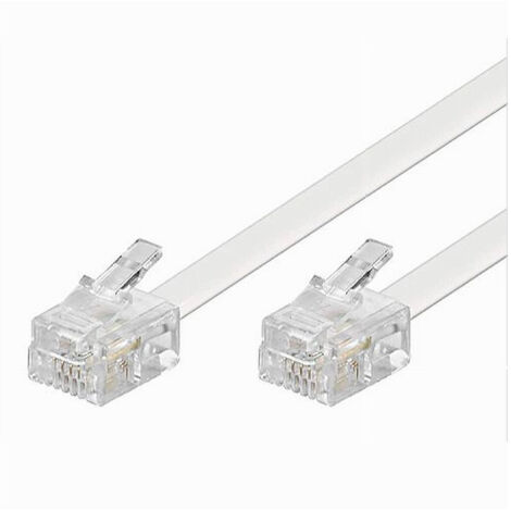 TRADE SHOP - Cavo Prolunga Telefonica Rj11 10mt Maxtech Rj11-10m Collegamento Modem Telefonico - (1/4)