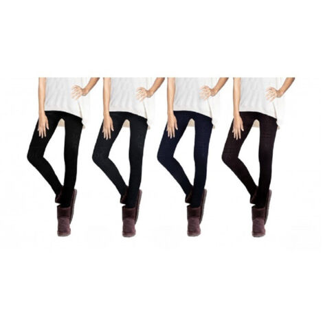 TRADE SHOP - Set 4 Leggings Fantasia Ethnic Donna Effetto Termico Interno Felpato Elastico - (1/5)