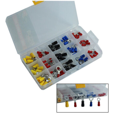 TRADE SHOP - Set 75 Connettori Tondi A Innesto Terminali Elettrici Preisolati 75 Pz -
