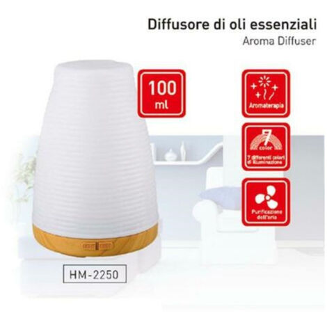TRADE SHOP - Diffusore Aromi Oli Essenziali 100 Ml Aromaterapia Profumatore Di Ambiente Casa -