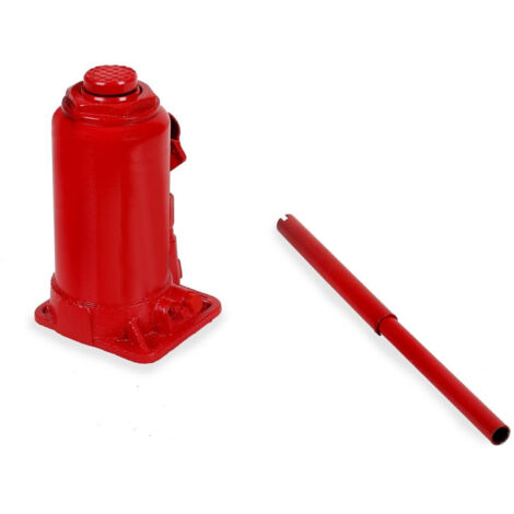Crick Per Auto Martinetto Idraulico 5 Tonnellate Rosso - Cric Bottiglia Per Auto, Camion, Roulotte Attrezzi Auto - 7