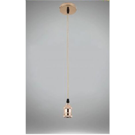TRADE SHOP - Lampadario Portalampada A Sospensione Per Lampadine E27 Pendente 2 Metri E27-2m - ROSE GOLD (1/5)