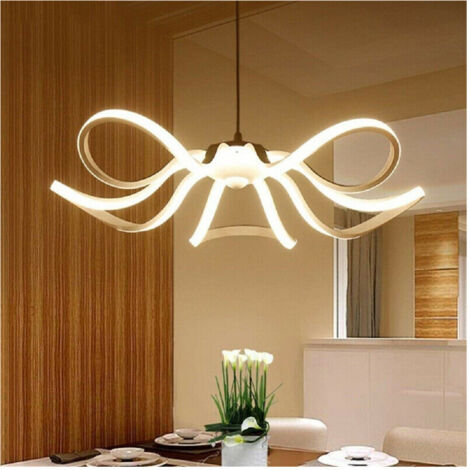 TRADE SHOP - Lampadario Soffitto Led 45w Fiore Moderno Lampada Luce Fredda Calda Naturale B38 - -Bianco Caldo      -
