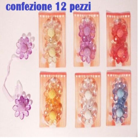 TRADE SHOP - Set 12 Calamite Legatenda Ferma Tende Colorate Fiore Diametro 6cm -