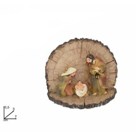 Decorazione Natalizia con Natività Eden Presepe 6 Pz in Tessuto