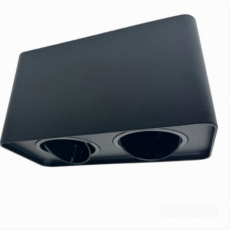 TrAdE Shop Traesio - Porta Faretto Doppio Orientabile Da Soffitto Nero Per Faretto Gu10 Gu5.3 P34-n2 - (1/5)