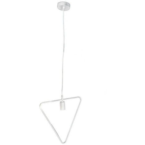 TrAdE Shop Traesio - Lampadario A Sospensione Pendente Triangolo Lampada Plafoniera E27 B35-a Bianco - (1/2)