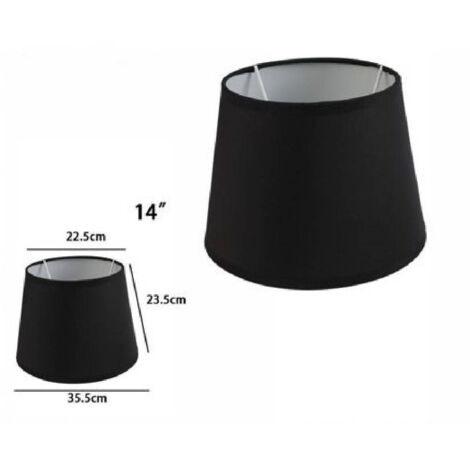 TRADE SHOP - Paralume Conico Cilindro Cappello Ricambio Per Lampada E Applique In Tessuto Tnt - Nero -14" -