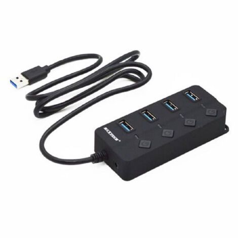 MaxTech - Hub 4 Porte Usb 3.0 Adattatore Di Alimentazione Per Laptop Desktop Hub3-04 - (1/2)